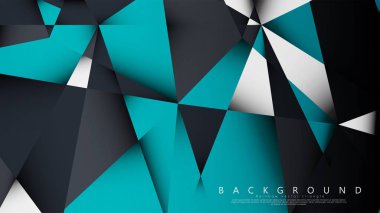 Vektör Arka Plan Üçgen Mozaik mavi, gri ve beyaz bir arada. Degradeler ve saydamlık ile geometrik illüstrasyon tarzı.