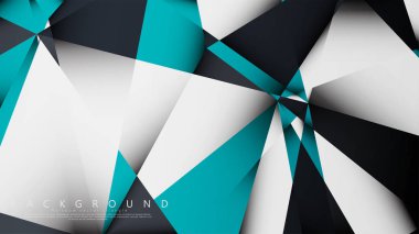 Vektör Arka Plan Üçgen Mozaik mavi, gri ve beyaz bir arada. Degradeler ve saydamlık ile geometrik illüstrasyon tarzı.