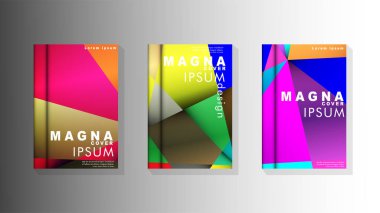 Degradeler ve saydamlık ile geometrik illüstrasyon tarzı. kitap kapağı tasarımı