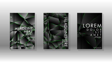 Arka plan kapağı tasarımı lüks çokgen desenler.yeşil üçgen çizgi