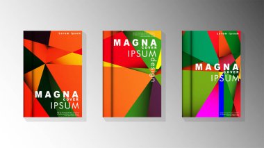 Degradeler ve saydamlık ile geometrik illüstrasyon tarzı. kitap kapağı tasarımı