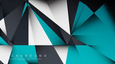 Vektör Arka Plan Üçgen Mozaik mavi, gri ve beyaz bir arada. Degradeler ve saydamlık ile geometrik illüstrasyon tarzı.