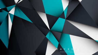 Vektör Arka Plan Üçgen Mozaik mavi, gri ve beyaz bir arada. Degradeler ve saydamlık ile geometrik illüstrasyon tarzı.