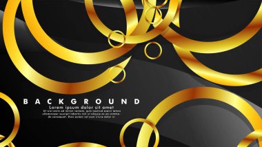 Lüks parlak altın daireler ile soyut metal vektör arka plan