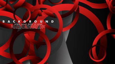 Lüks parlak kırmızı koyu halkalar ile soyut metal vektör arka plan