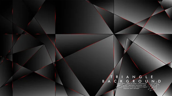 Αφηρημένο φόντο γεωμετρικών με πολυτελή πολυγωνικά μοτίβα και κόκκινες γραμμές τριγώνου — Διανυσματικό Αρχείο