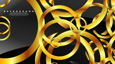 Lüks parlak altın daireler ile soyut metal vektör arka plan