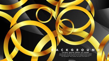 Lüks parlak altın daireler ile soyut metal vektör arka plan