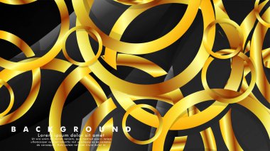 Lüks parlak altın daireler ile soyut metal vektör arka plan