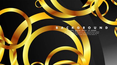 Lüks parlak altın daireler ile soyut metal vektör arka plan