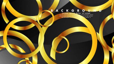 Lüks parlak altın daireler ile soyut metal vektör arka plan