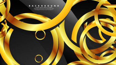 Lüks parlak altın daireler ile soyut metal vektör arka plan