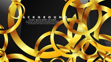 Lüks parlak altın daireler ile soyut metal vektör arka plan