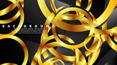 Lüks parlak altın daireler ile soyut metal vektör arka plan