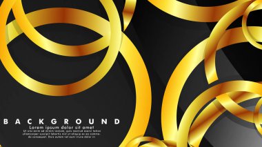 Lüks parlak altın daireler ile soyut metal vektör arka plan