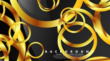 Lüks parlak altın daireler ile soyut metal vektör arka plan