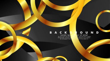 Lüks parlak altın daireler ile soyut metal vektör arka plan