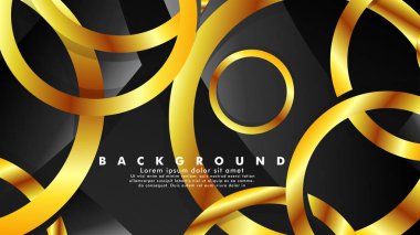 Lüks parlak altın daireler ile soyut metal vektör arka plan