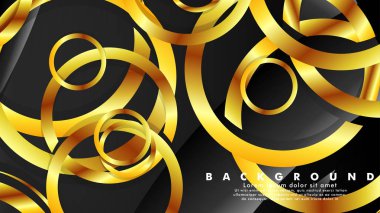 Lüks parlak altın daireler ile soyut metal vektör arka plan