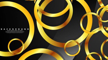 Lüks parlak altın daireler ile soyut metal vektör arka plan