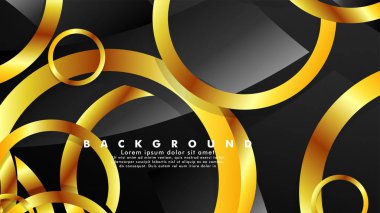 Lüks parlak altın daireler ile soyut metal vektör arka plan