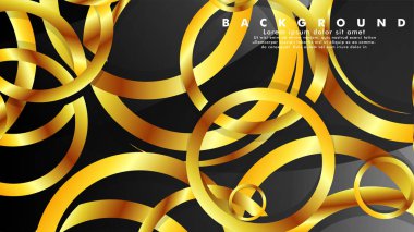 Lüks parlak altın daireler ile soyut metal vektör arka plan