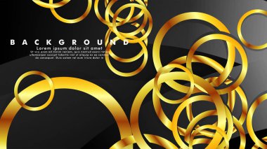 Lüks parlak altın daireler ile soyut metal vektör arka plan