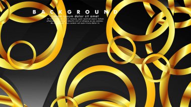 Lüks parlak altın daireler ile soyut metal vektör arka plan