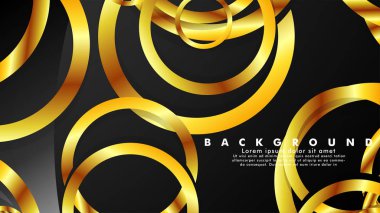 Lüks parlak altın daireler ile soyut metal vektör arka plan