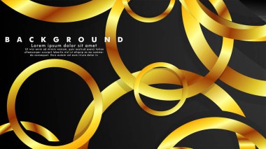 Lüks parlak altın daireler ile soyut metal vektör arka plan