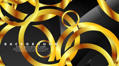 Lüks parlak altın daireler ile soyut metal vektör arka plan