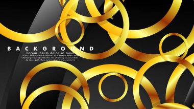 Lüks parlak altın daireler ile soyut metal vektör arka plan