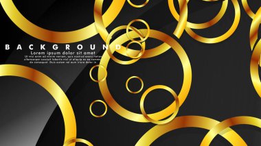 Lüks parlak altın daireler ile soyut metal vektör arka plan