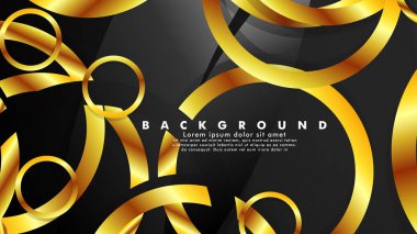 Lüks parlak altın daireler ile soyut metal vektör arka plan