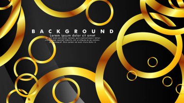 Lüks parlak altın daireler ile soyut metal vektör arka plan