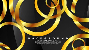 Lüks parlak altın daireler ile soyut metal vektör arka plan