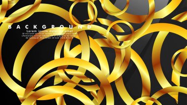 Lüks parlak altın daireler ile soyut metal vektör arka plan