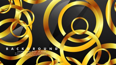 Lüks parlak altın daireler ile soyut metal vektör arka plan