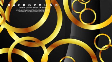 Lüks parlak altın daireler ile soyut metal vektör arka plan