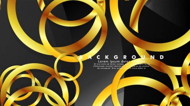 Lüks parlak altın daireler ile soyut metal vektör arka plan
