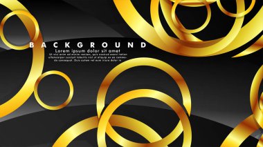 Lüks parlak altın daireler ile soyut metal vektör arka plan