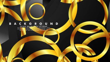 Lüks parlak altın daireler ile soyut metal vektör arka plan