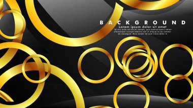 Lüks parlak altın daireler ile soyut metal vektör arka plan