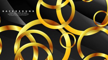 Lüks parlak altın daireler ile soyut metal vektör arka plan