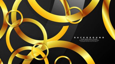 Lüks parlak altın daireler ile soyut metal vektör arka plan