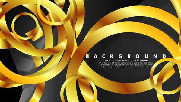 豪華な光沢のある金の円を持つ抽象的な金属ベクトルの背景 — ストックベクタ