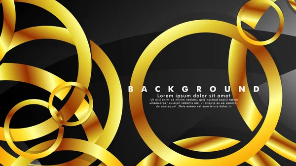 Fondo abstracto vector de metal con lujosos círculos de oro brillante — Vector de stock