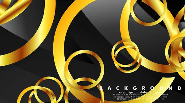 豪華な光沢のある金の円を持つ抽象的な金属ベクトルの背景 — ストックベクタ