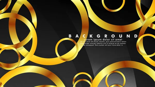 Abstract metal vector background with luxurious shiny gold circles — Stock Vector