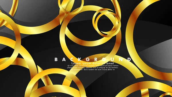 Fond vectoriel abstrait en métal avec des cercles dorés brillants luxueux — Image vectorielle
